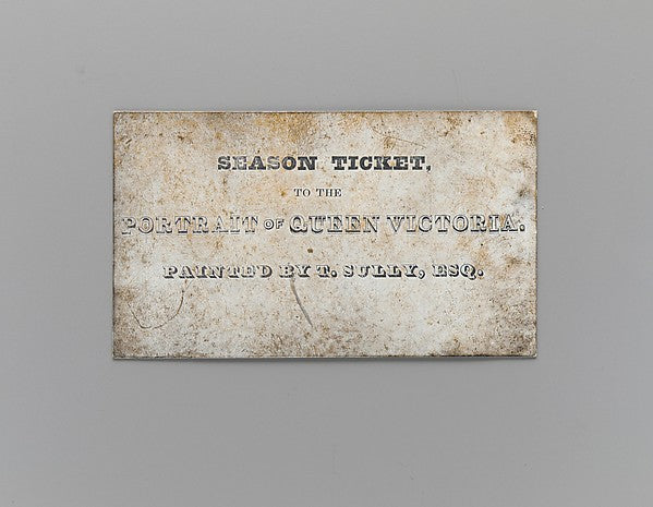 Season Ticket to the Portrait of Queen Victoria by T. Sully E, Poster Print Wall Art