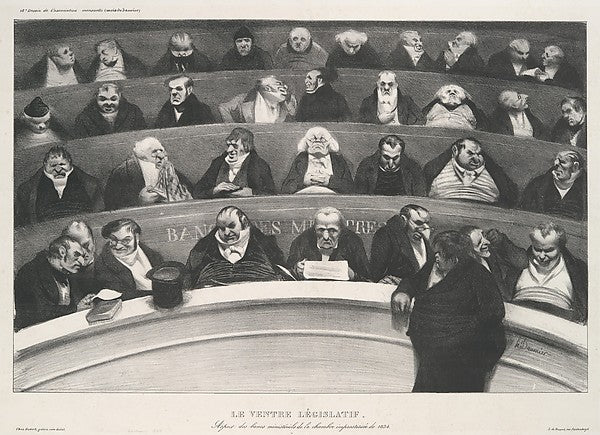 Le ventre législatif - Aspect des bancs ministériels de la cha, Poster Print Wall Art