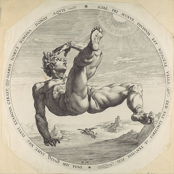Icarus from The Four Disgracers 1588-Hendrick Goltzius,After,16x12"(A3)Poster