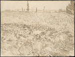 Wheat Field 1888-Vincent van Gogh,16x12"(A3) Poster