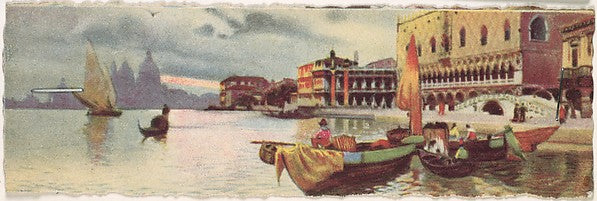 Venice Approach to Doges Palace with Sailboats and Gondola c, Poster Print Wall Art