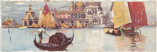 Venice Customs House and Santa Maria della Salute with Gondo, Poster Print Wall Art