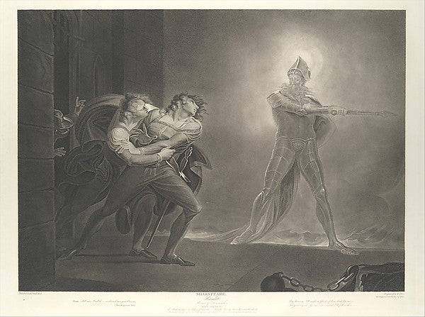 Hamlet Horatio Marcellus and the Ghost September 29,1796-A, Poster Print Wall Art