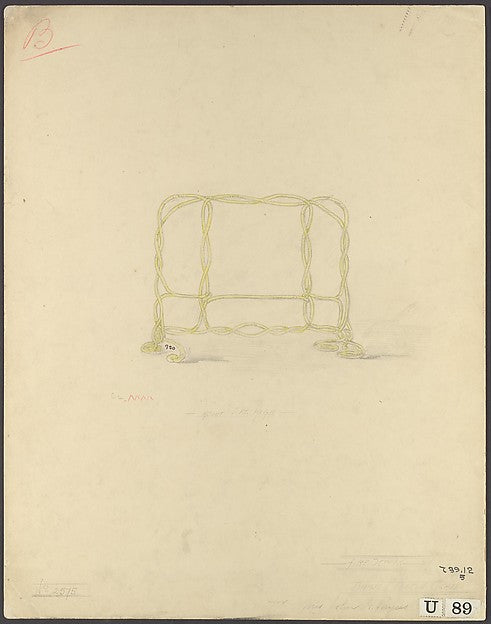 Design for firescreen late 19th–early 20th cent Tiffany Glass, Poster Print