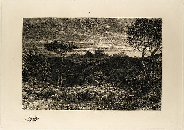 Opening the Fold or Early Morning 1880-Samuel Palmer, Poster Print Wall Art
