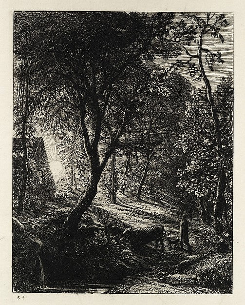 The Herdsman's Cottage or Sunset 1850-Samuel Palmer, Poster Print