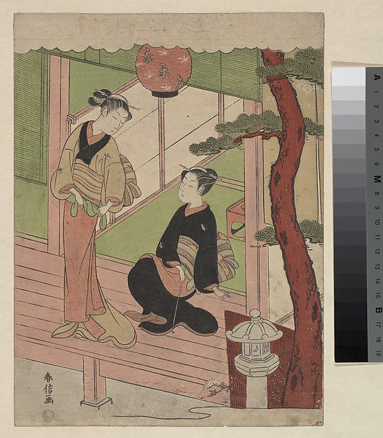 Two Young Women on a Verandah ca.1766–70-Suzuki Harunobu, 16x12"(A3) Poster