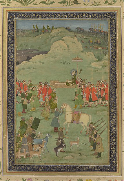 Painting by Bhavanidas:The Emperor Aurangzeb Carried on a Pa-16x12"(A3) Poster