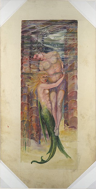 Design for an underwater scene late 19th–early 20th cent Possi, Poster Print Wall Art
