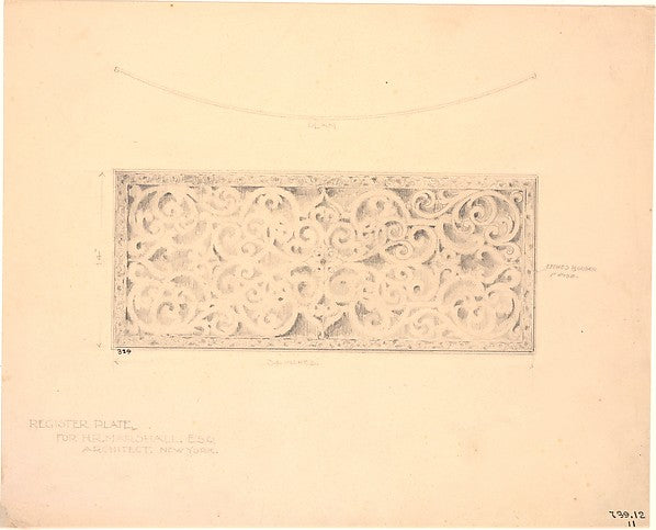 Design for heating register plate late 19th–early 20th cent Ti, Poster Print Wall Art