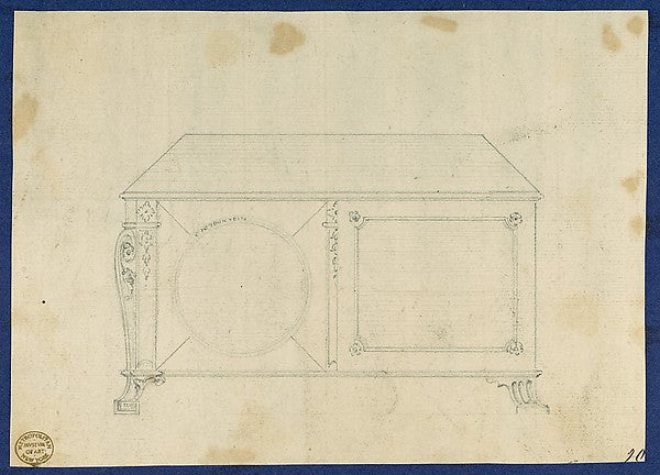 French Commode from Chippendale Drawings Vol. II c1760–70-Th, Poster Print Wall Art
