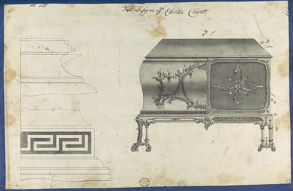 Two Designs for Clothes Chest from Chippendale Drawings Vol., Poster Print Wall Art