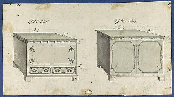 Clothes Chest and Clothes Press from Chippendale Drawings Vo, Poster Print Wall Art