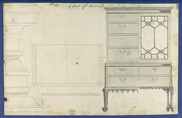 Chest of Drawers from Chippendale Drawings Vol. II 1753-Thom, Poster Print Wall Art