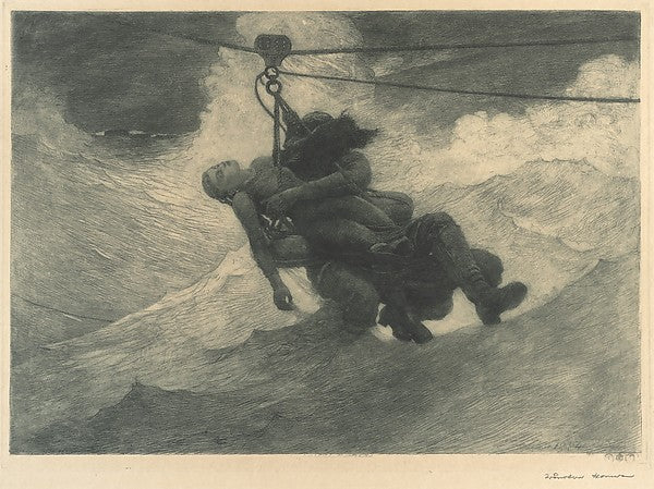 The Life Line 1884-Winslow Homer,16x12"(A3)Poster