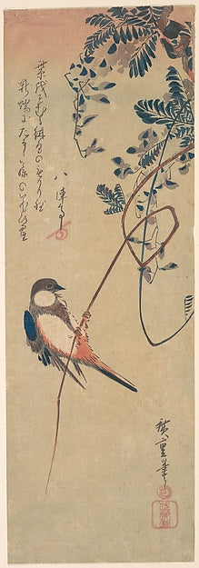 Bird and Wisteria c1835-Utagawa Hiroshige 1797–1858 Tokyo ), Poster Print