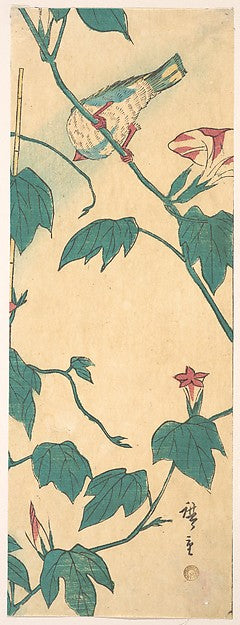 Morning Glories and Bird 1840–50-Utagawa Hiroshige 1797–1858, Poster Print