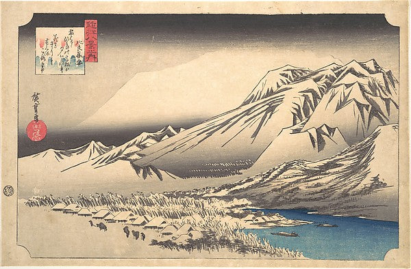 Hira no Bosetsu,,Evening Snow on Mount Hira 1797–18, Poster Print