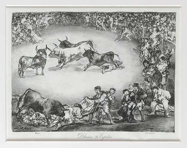 Spanish Entertainment from the 'Bulls of Bordeaux' 1825-Goya ,16x12"(A3) Poster
