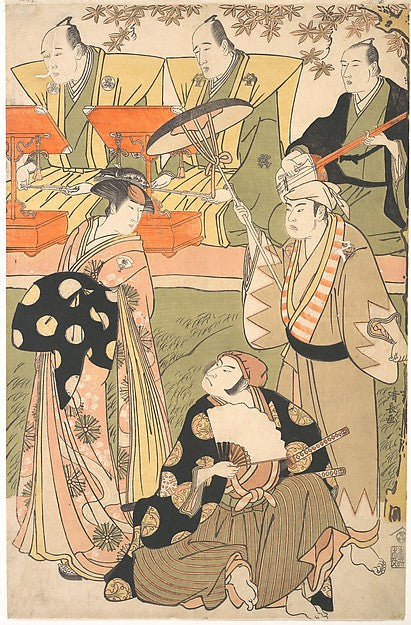 Theatrical Scene with Musicians-Torii Kiyonaga, Poster Print