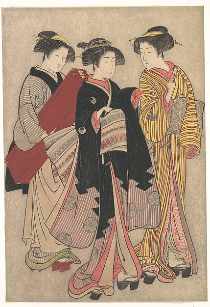 Two Geishas Out Walking 1739–1820-Kitao Shigemasa, Poster Print