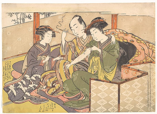 Servant Applying Medicinal to Geisha's Arm late 18th cent-Kita, Poster Print