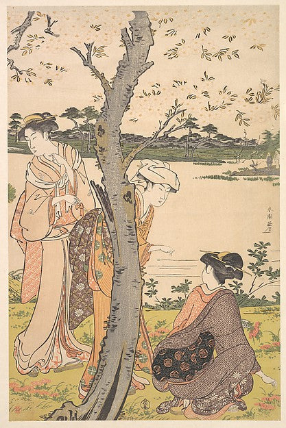Gathering Young Flowers-Katsukawa Shunch?, Poster Print