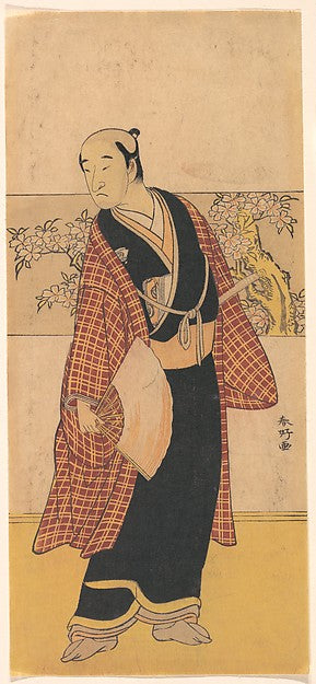 An Unidentified Actor Stands with an Open Fan in His Hand 1743, Poster Print