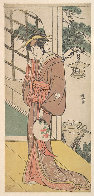 Arashi Ryuzo as a Tall Woman Standing on the Engawa c1789-Kats, Poster Print Wall Art