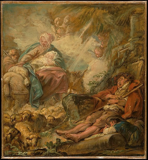 Shepherds Dreaming of the Flight into Egypt 18th cent-Jean-Bap, Poster Print Wall Art