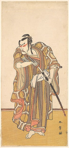 Ichikawa Danzo III as a Samurai Drawing a Sword c1772-Katsukaw, Poster Print