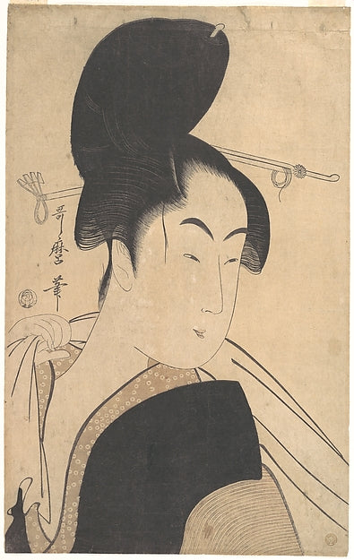 Woman after a Bath c1795-Kitagawa Utamaro,Classic Ming China Image, Poster Print Wall Art