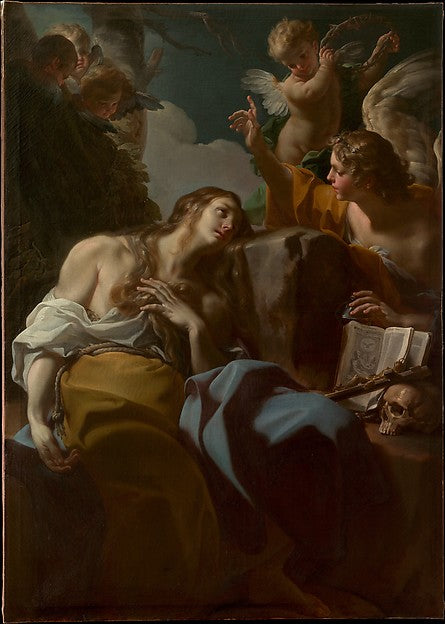 Corrado Giaquinto:The Penitent Magdalen c1750-16x12"(A3) Poster