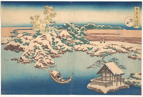 ,Snow on the Sumida River,from the series,Snow,Moon,,Classic Ming China Image,16x12"(A3) Poster