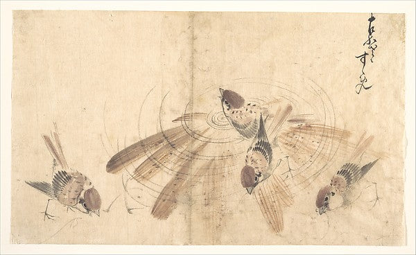 Sparrows c1825-Katsushika Hokusai 1760–1849 Tokyo ), Poster Print Wall Art
