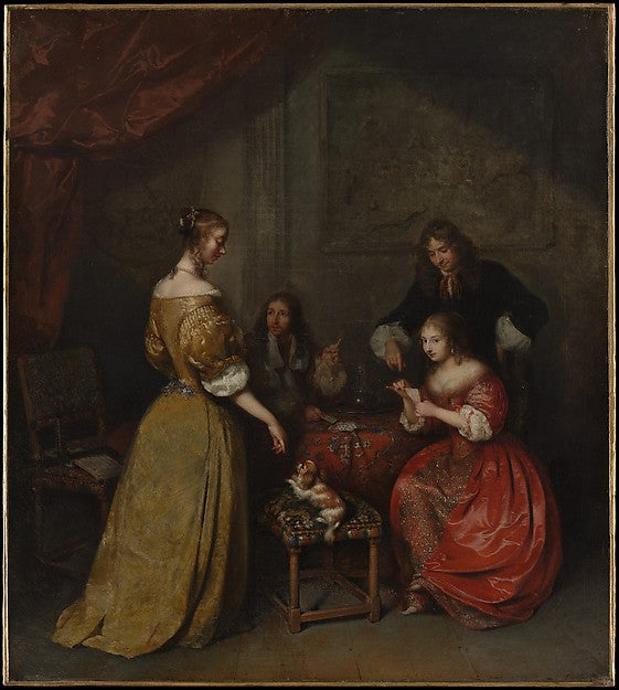 Caspar Netscher:The Card Party c1665-16x12"(A3) Poster