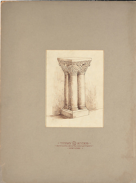 Design for pedestal late 19th–early 20th cent Tiffany Studios, Poster Print Wall Art