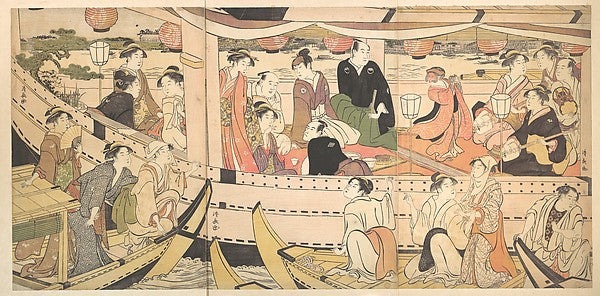 Pleasure Boat on the Sumida River c1788–90-Torii Kiyonaga, 16x12"(A3) Poster
