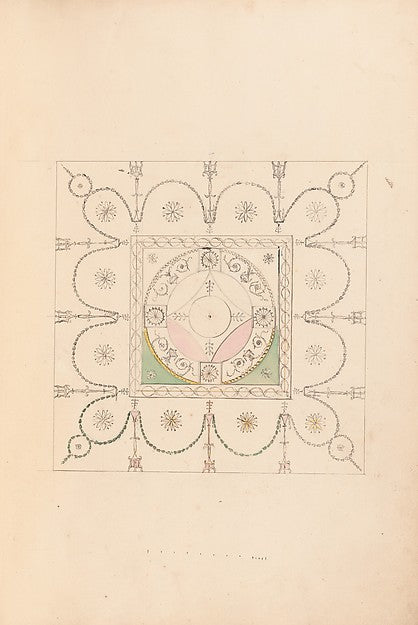 Drawings for Ceilings and Wall Elevations c1768–1800-James Wya,16x12"(A3) Poster