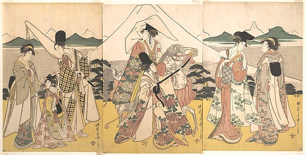 Narihira's Journey to the East late 18th cent-Rekisentei Eiri, Poster Print
