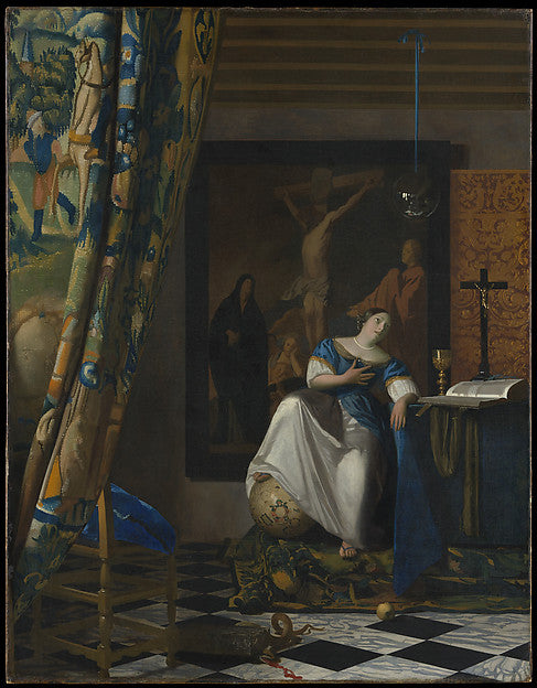 Johannes Vermeer:Allegory of the Catholic Faith c1670–72-16x12"(A3) Poster