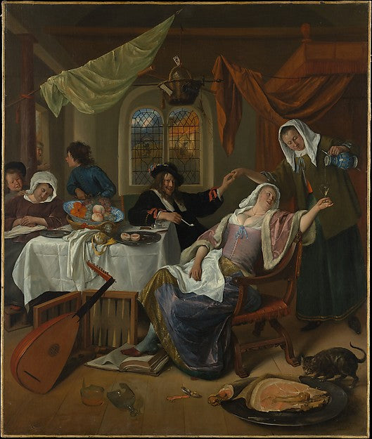 Jan Steen:The Dissolute Household c1663–64-16x12"(A3) Poster