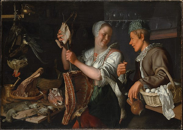 Peter Wtewael:Kitchen Scene 1620s-16x12"(A3) Poster