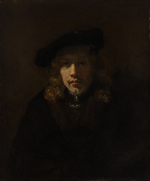 Style of Rembrandt:Man in a Beret -16x12"(A3) Poster