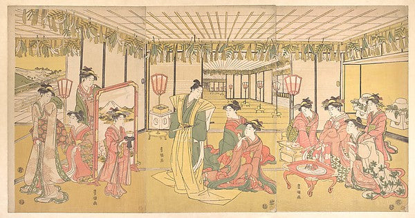 New Year's Celebration in a Large Mansion c1791-Utagawa Toyoku, Poster Print Wall Art