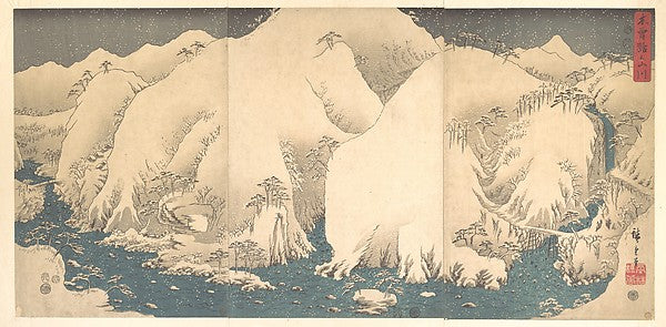Kisojo no San Sen,,The Kiso Mountains in Snow dated 8th, 16x12"(A3) Poster