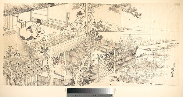 Two Courtesans Enjoying the View from a Teahouse after 1844-Ut, Poster Print