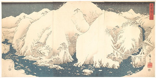 Kisoji no Sansen,,Kis? Mountains in Snow 1857-Utagaw, Poster Print