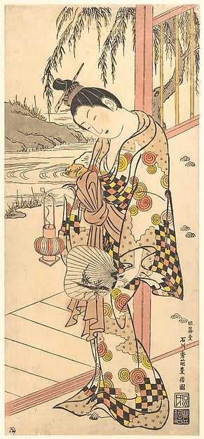 Young Lady in Summer Attire c1748-Ishikawa Toyonobu, Poster Print Wall Art