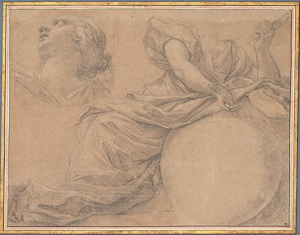 Study for the Muse Urania mid-17th cent-Michel Dorigny, Poster Print Wall Art